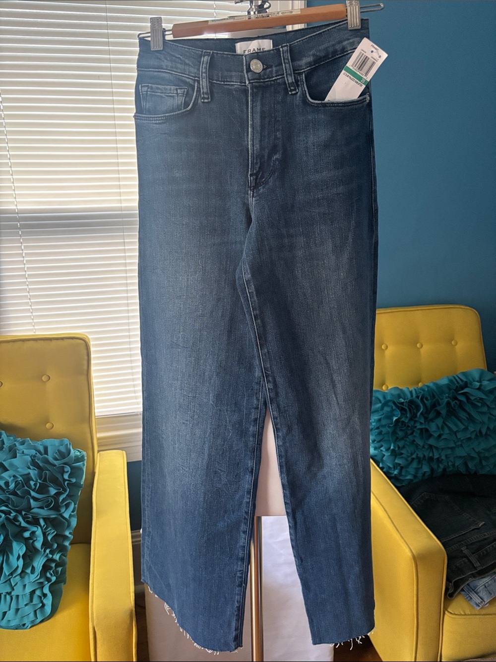 Frame Denim Dark Blue wide leg  Jeans high rise size 25